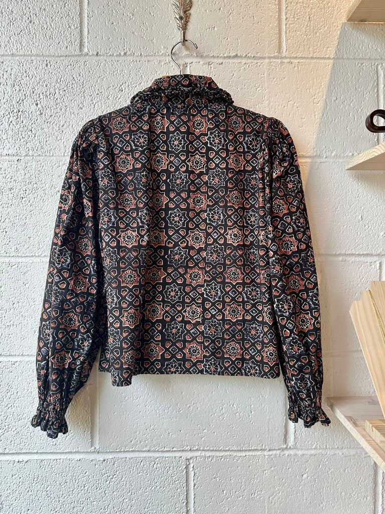 Walter Baker Batik Collared Top