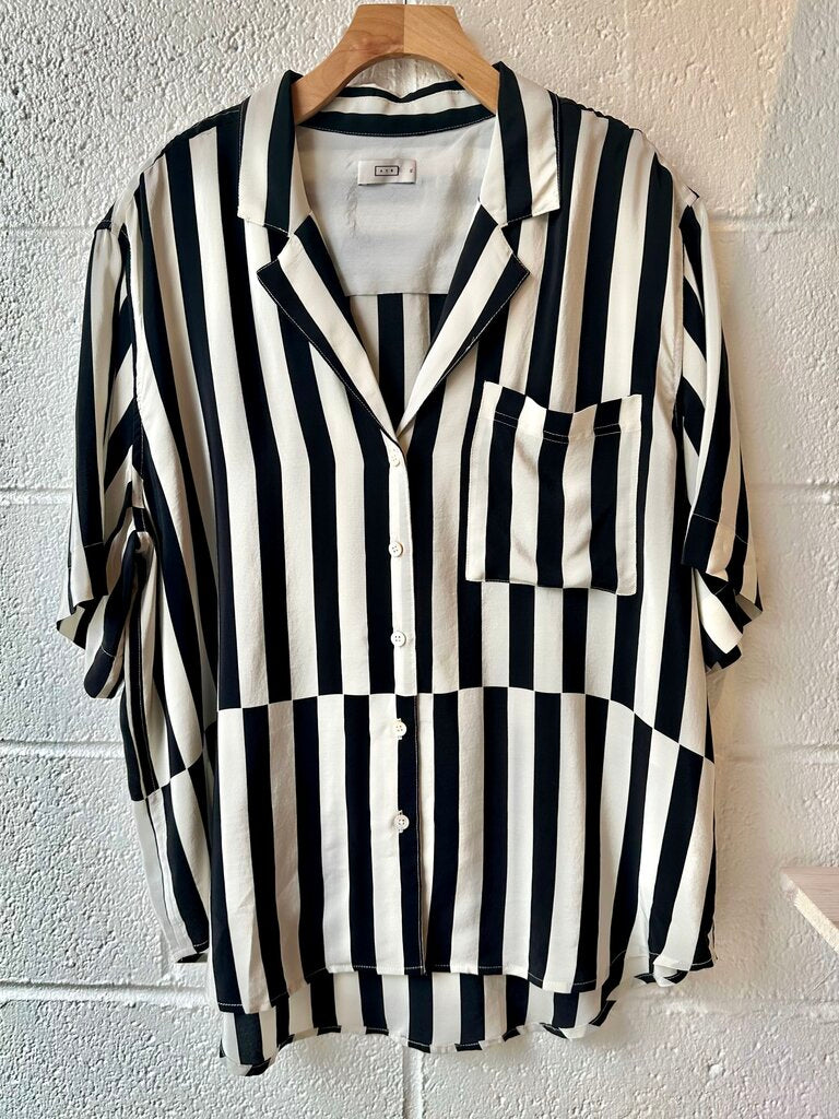 AYR Silk Striped Blouse