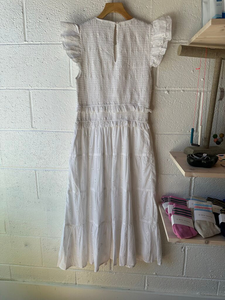 Cleobella Eyelet Ruched Midi Dress