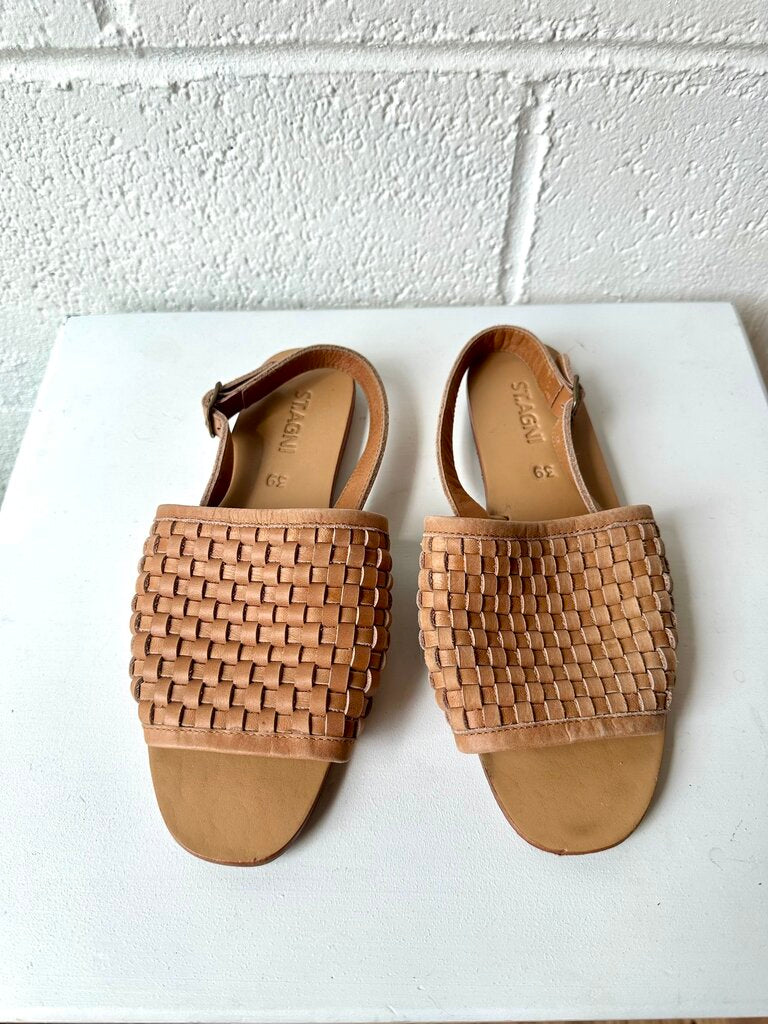 St. Agni Woven Leather Sandals