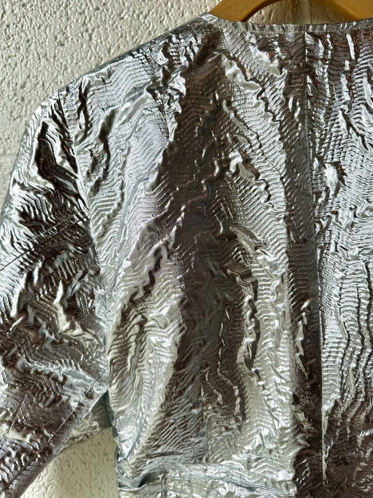 GANNI Silver Mini Wrap Dress