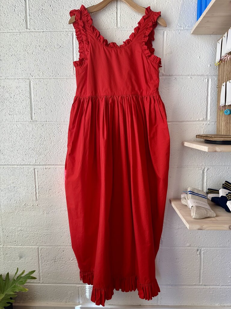 Isa Arfen Ruffle Dress with Belt and Pockets