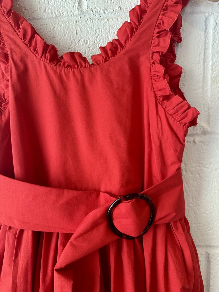 Isa Arfen Ruffle Dress with Belt and Pockets