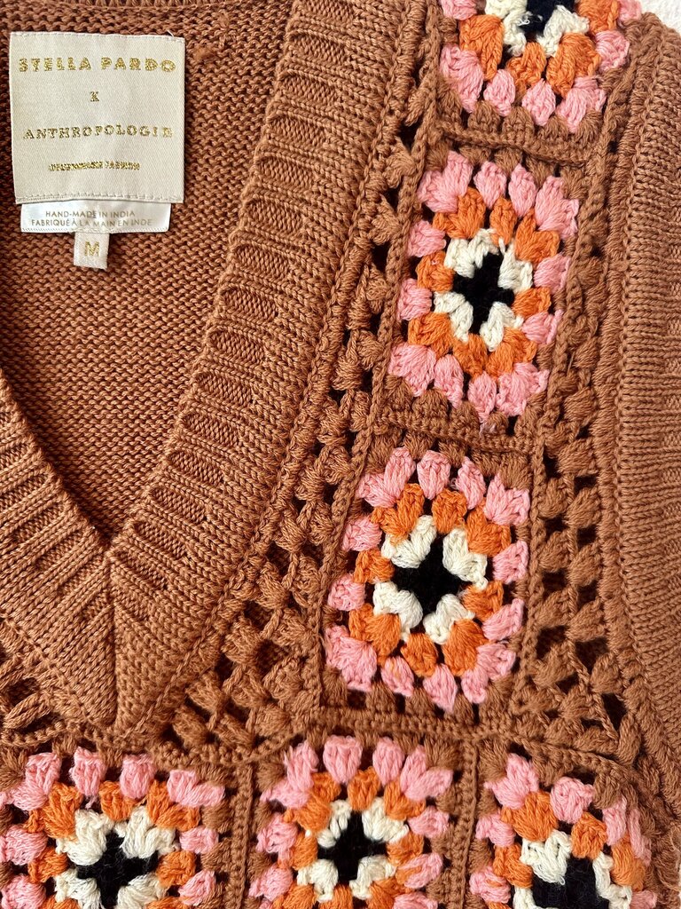 Stella Pardo x Anthropologie Crochet Sweater Vest