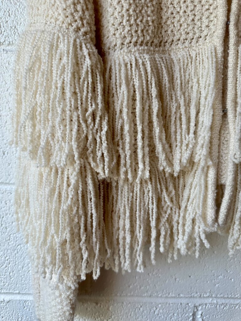 Tanya Taylor Crochet Fringe Cardigan