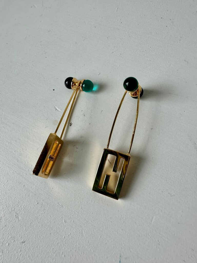 Fendi Safety Pin Earrings