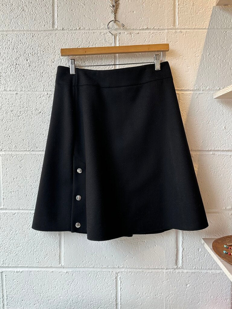 Acne Wool Blend Snap Closure Skirt