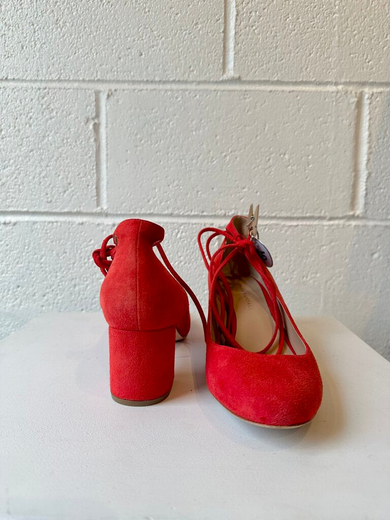 Loeffler Randall Clara lace up suede pump