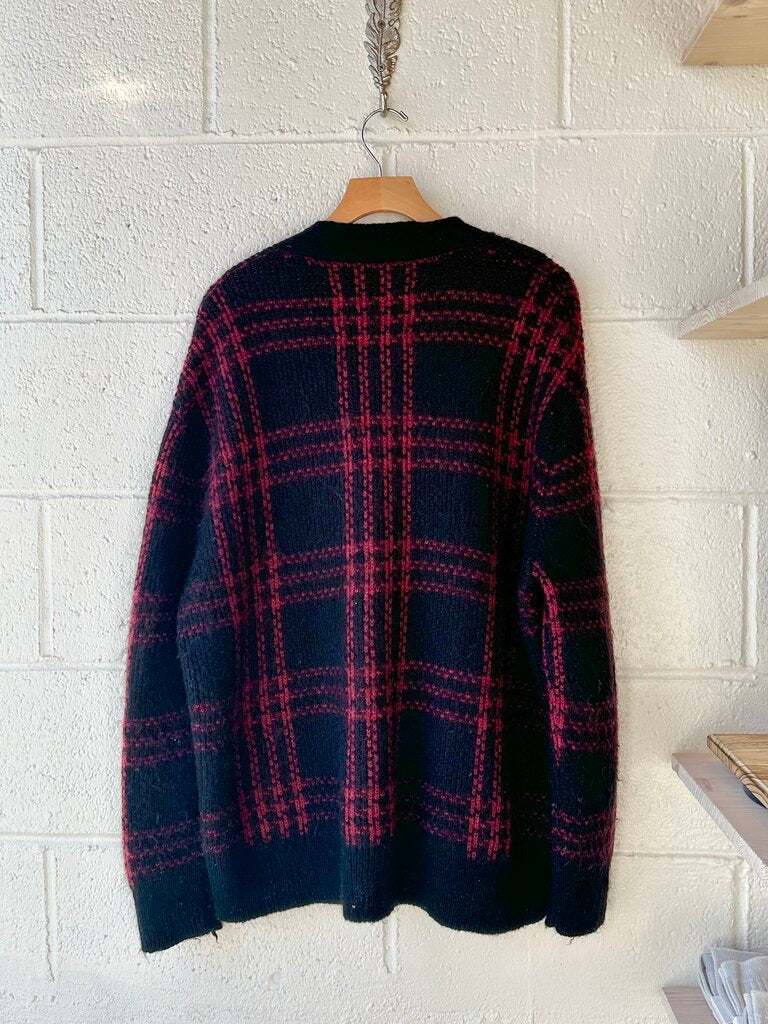Re/Done "90's cardigan" plaid oversized