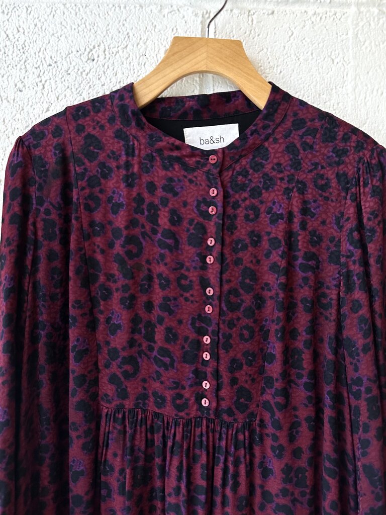 BA&SH 'Tiana' leopard print mini dress