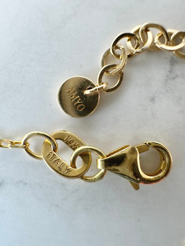 Amyo malachite 14k bracelet