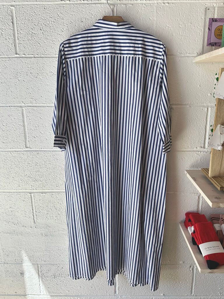 Defina Striped Maxi Shirt Dress