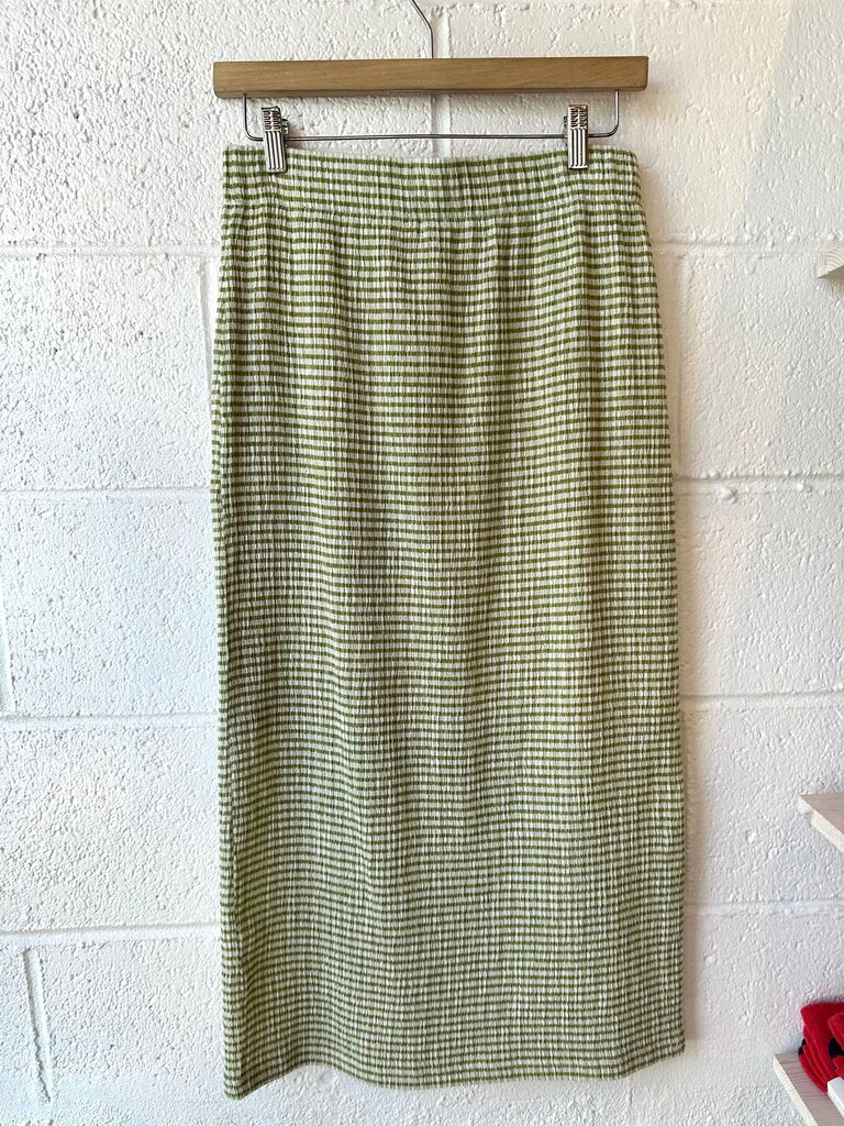 Vince Gingham Midi Skirt