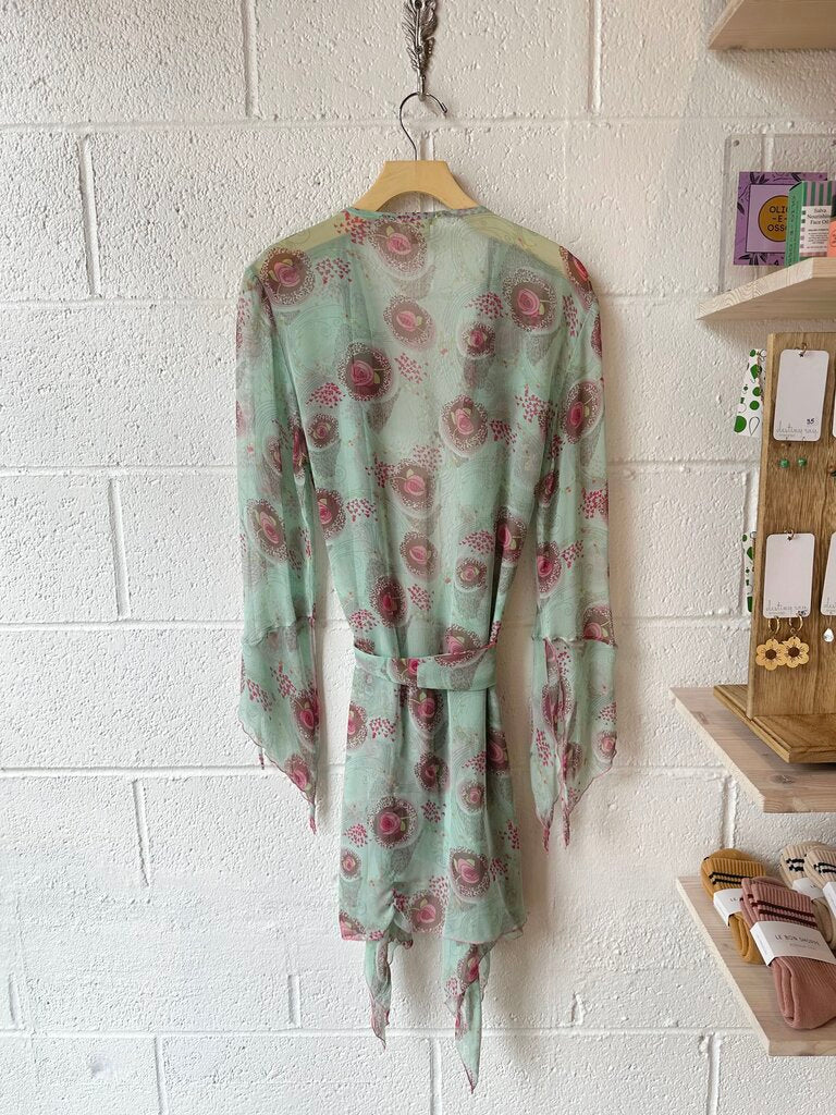 Samantha Chang 100% silk floral robe