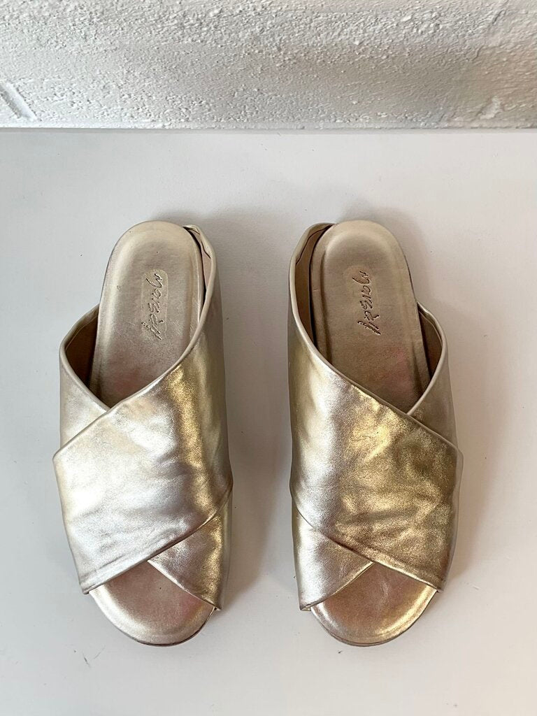 Marsell Leather Cross Strap Slide Sandals