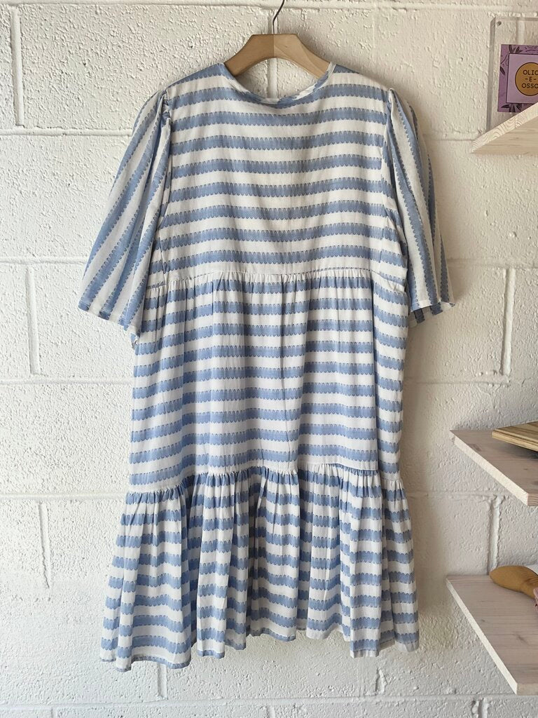 New India Collection x Emerson Fry Striped Organic Cotton Midi Dress