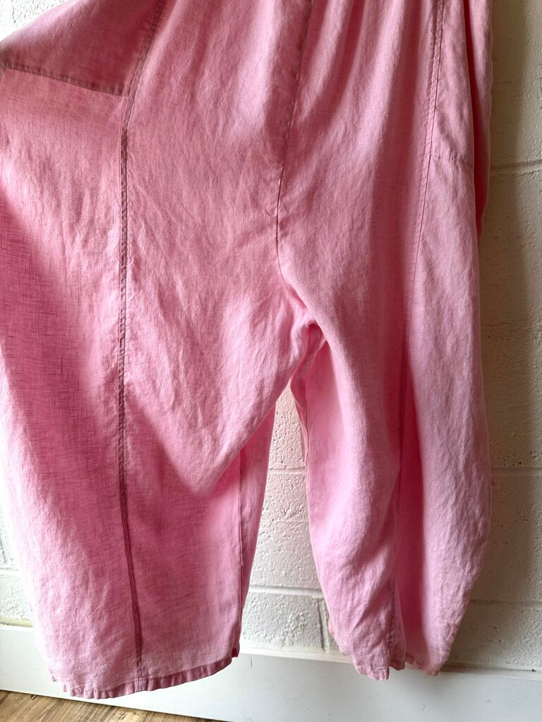 Ilana Kohn linen overalls (as-is= stains on cuffs)
