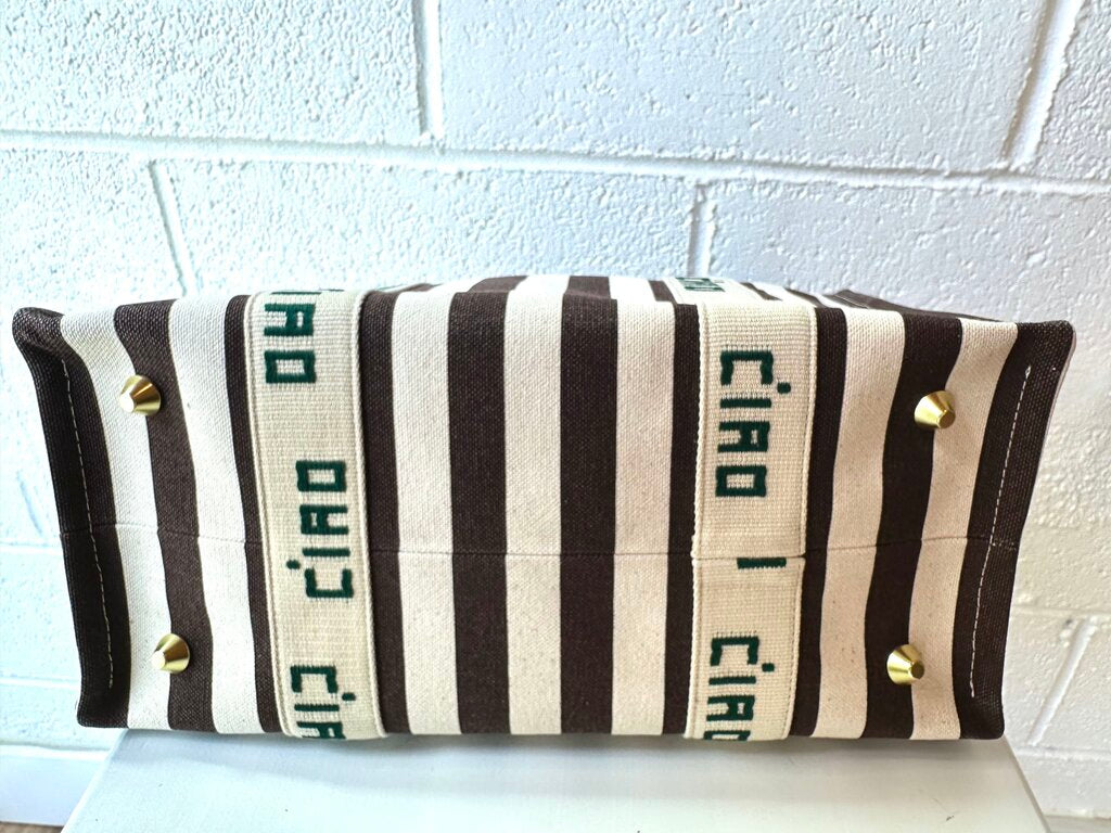 Clare V. NEW 'Noemie' striped canvas tote bag