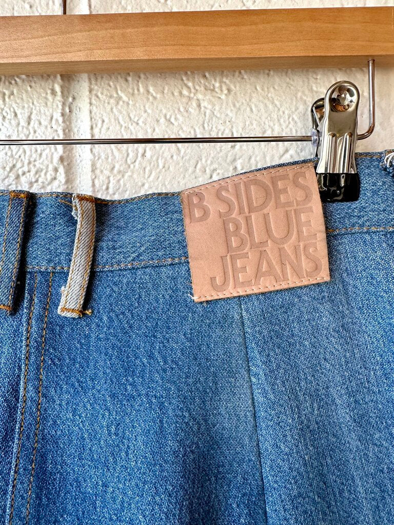 B Sides Patchwork Denim Midi Skirt