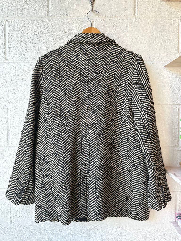 Anine Bing 'Diana' Wool Blend Herringbone Tweed Blazer Coat
