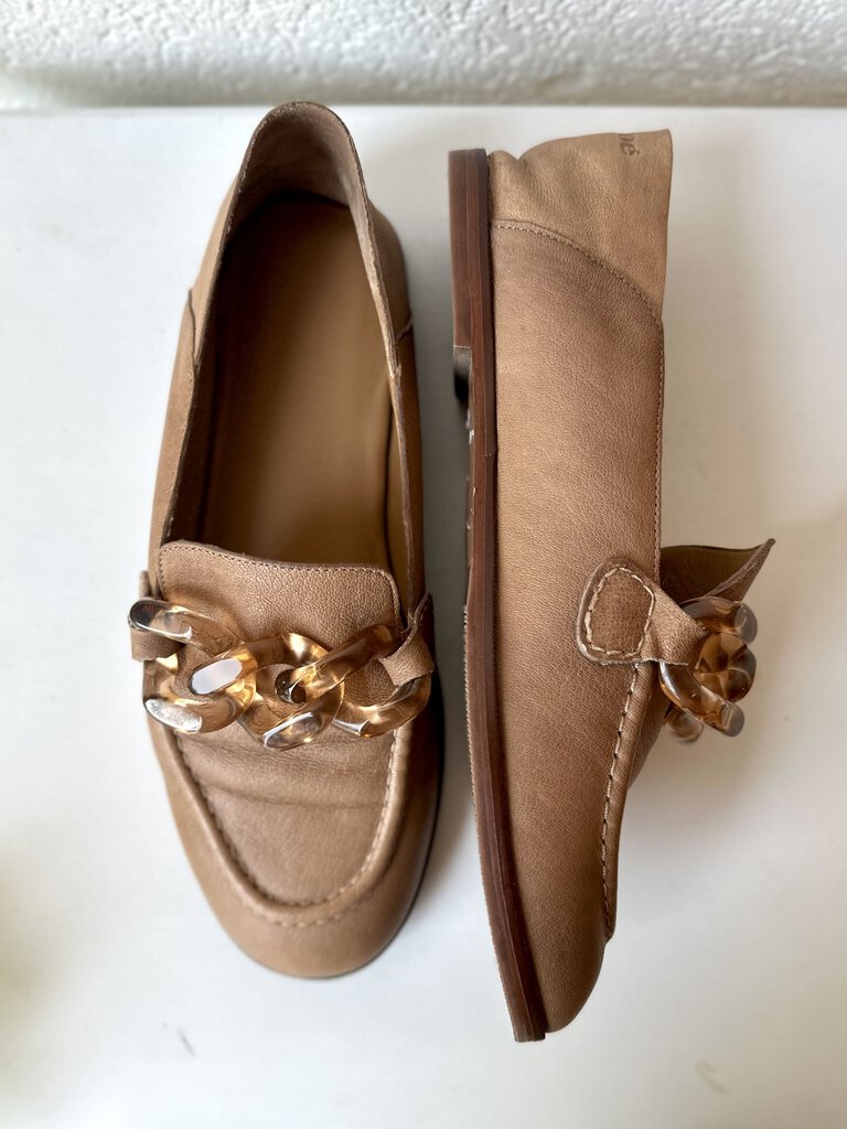 See By Chloe leather loafers w/ acrylic chain detail