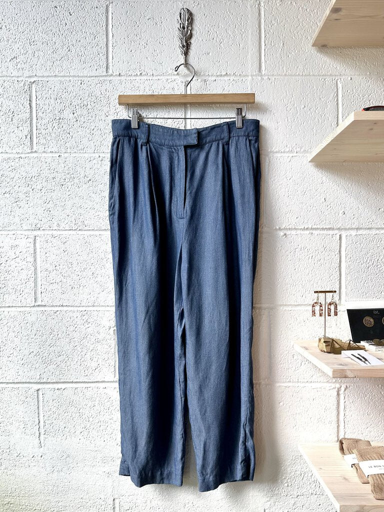 Mara Hoffman pleated chambray trousers