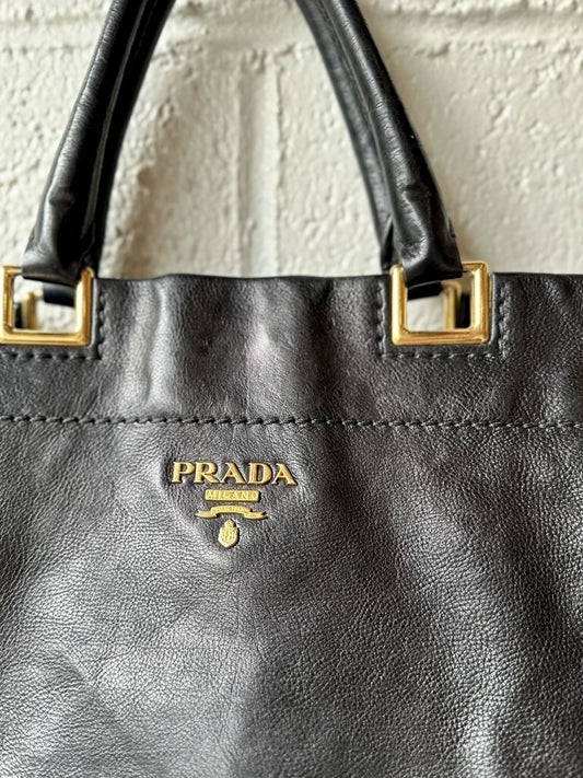 Prada soft calf leather tote