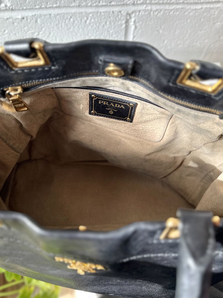 Prada soft calf leather tote