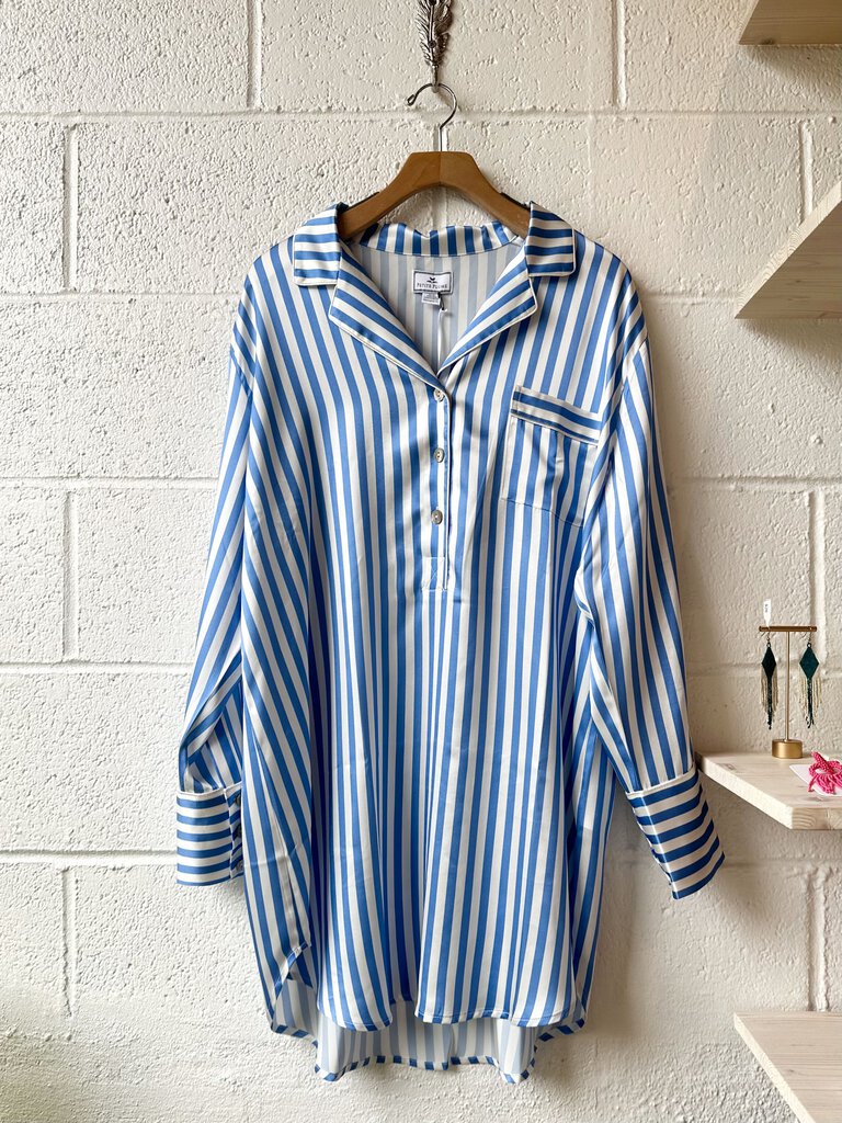 Petit Plume silk striped nightshirt