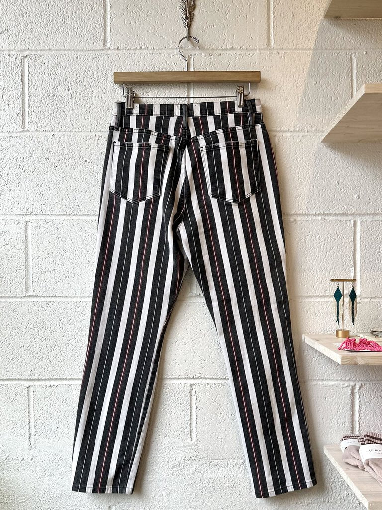 Frame striped "Le Sylvie Slender Straight" denim