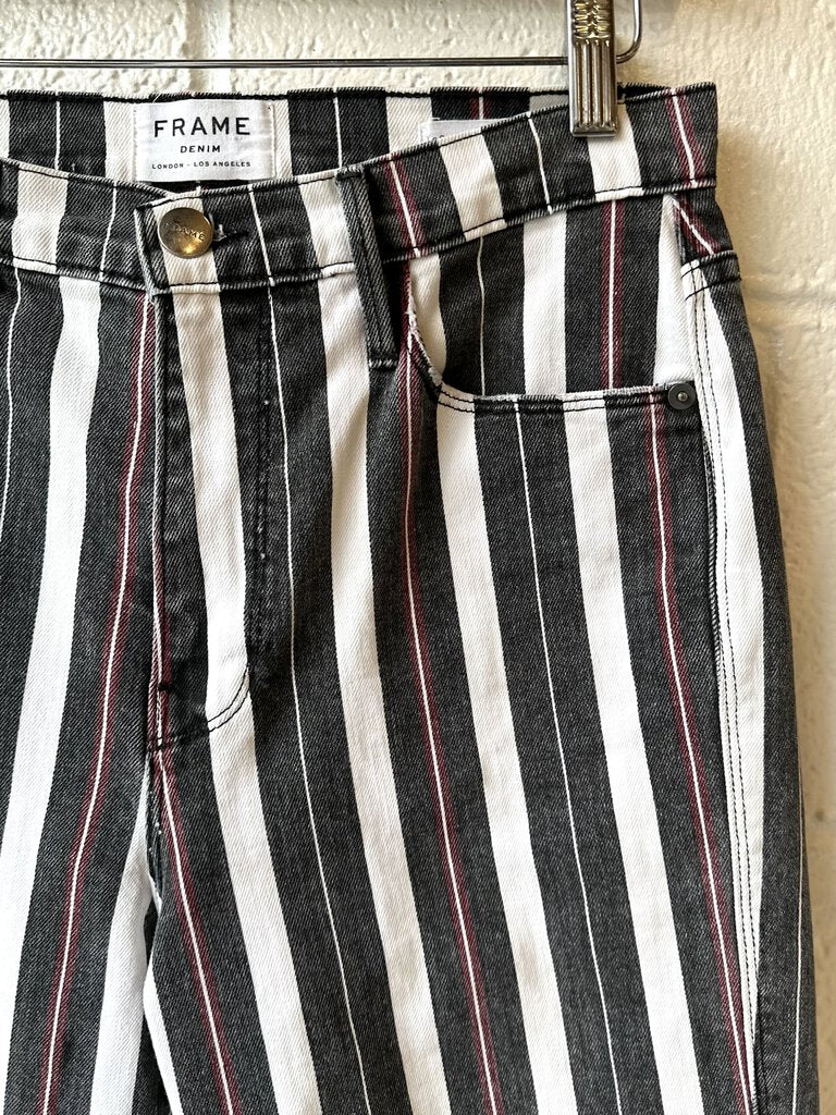 Frame striped "Le Sylvie Slender Straight" denim