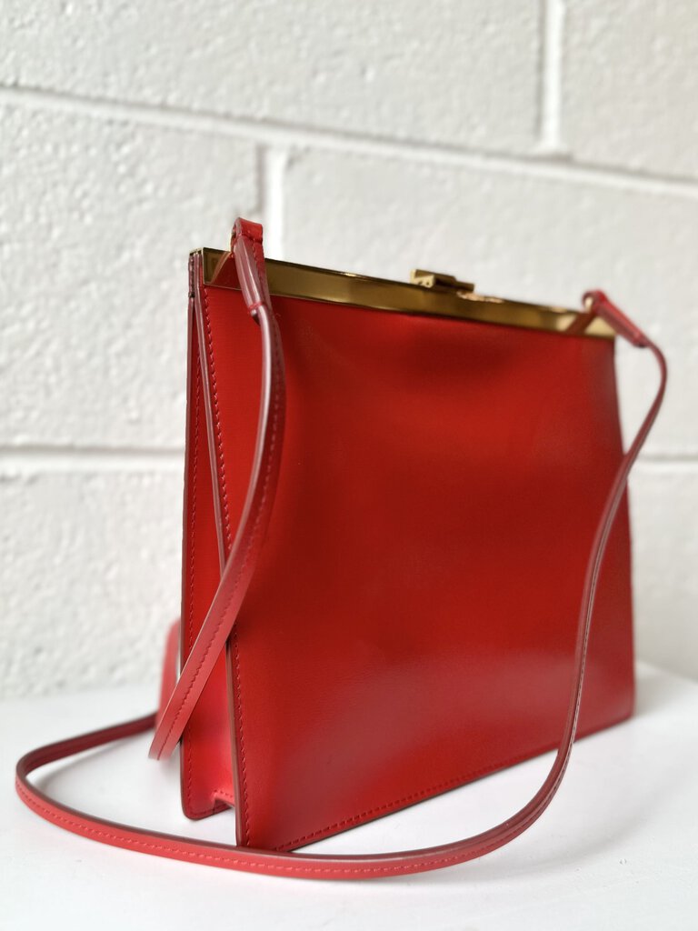 Celine Leather Clasp Shoulder Bag w/ Gold Hardware