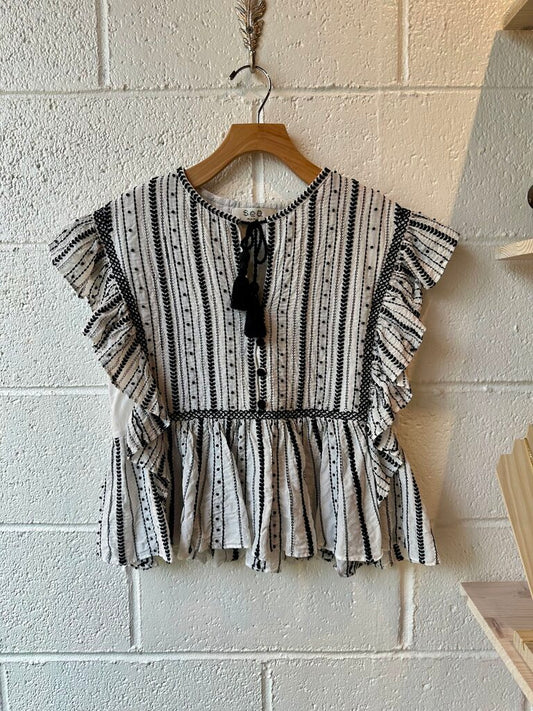 Sea New York silk blend embroidered w/tassels