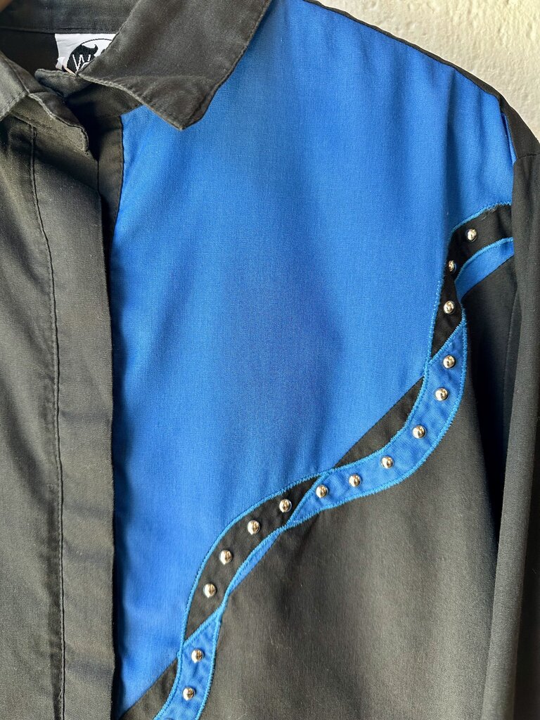 Vintage Western Shirt Black and Blue