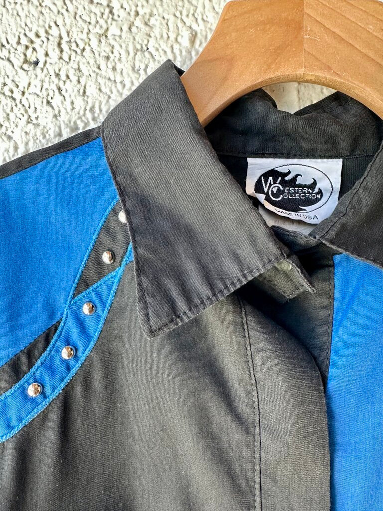 Vintage Western Shirt Black and Blue