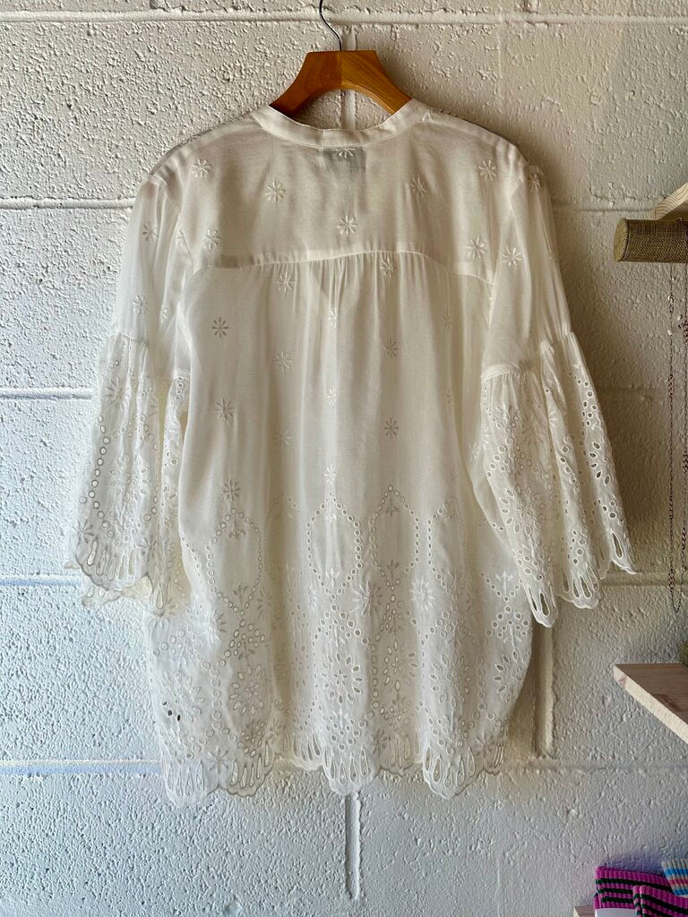 Jade by Johnny Was Eyelet Top