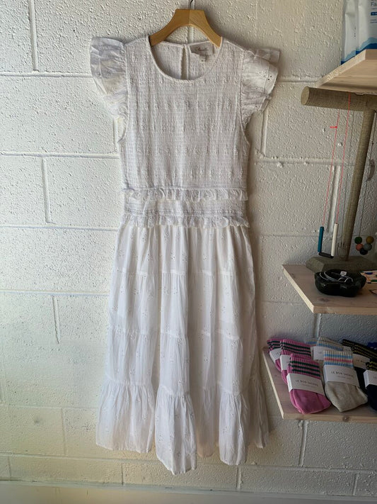 Cleobella Eyelet Ruched Midi Dress