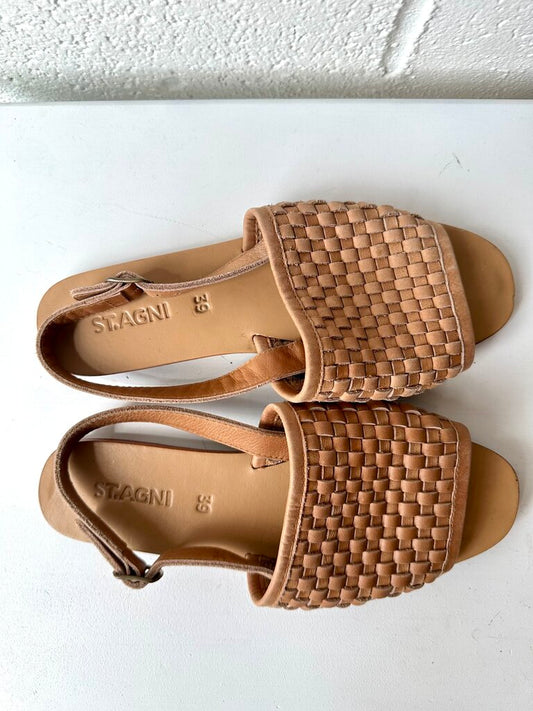 St. Agni Woven Leather Sandals