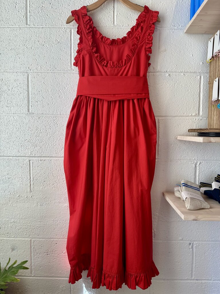 Isa Arfen Ruffle Dress with Belt and Pockets