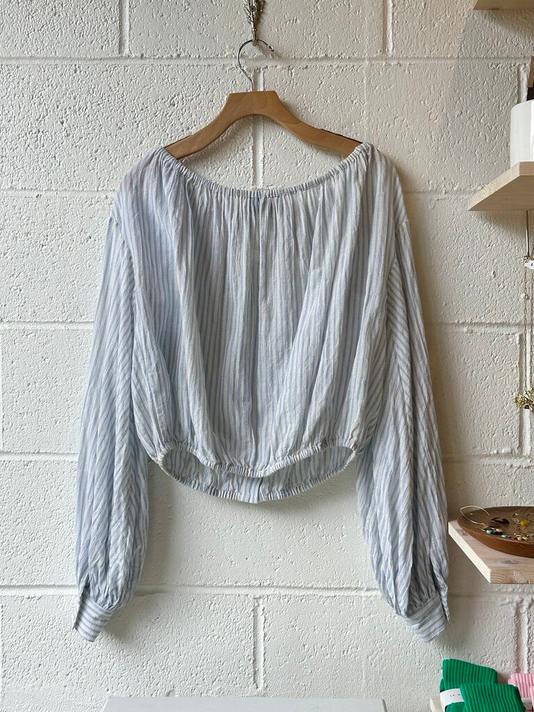 Nili Lotan Striped cinched Top (as is: armpit seam fray)