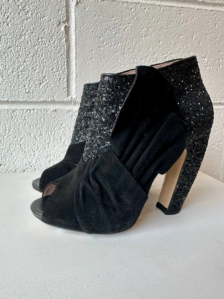 Miu Miu Heeled Glitter Booties