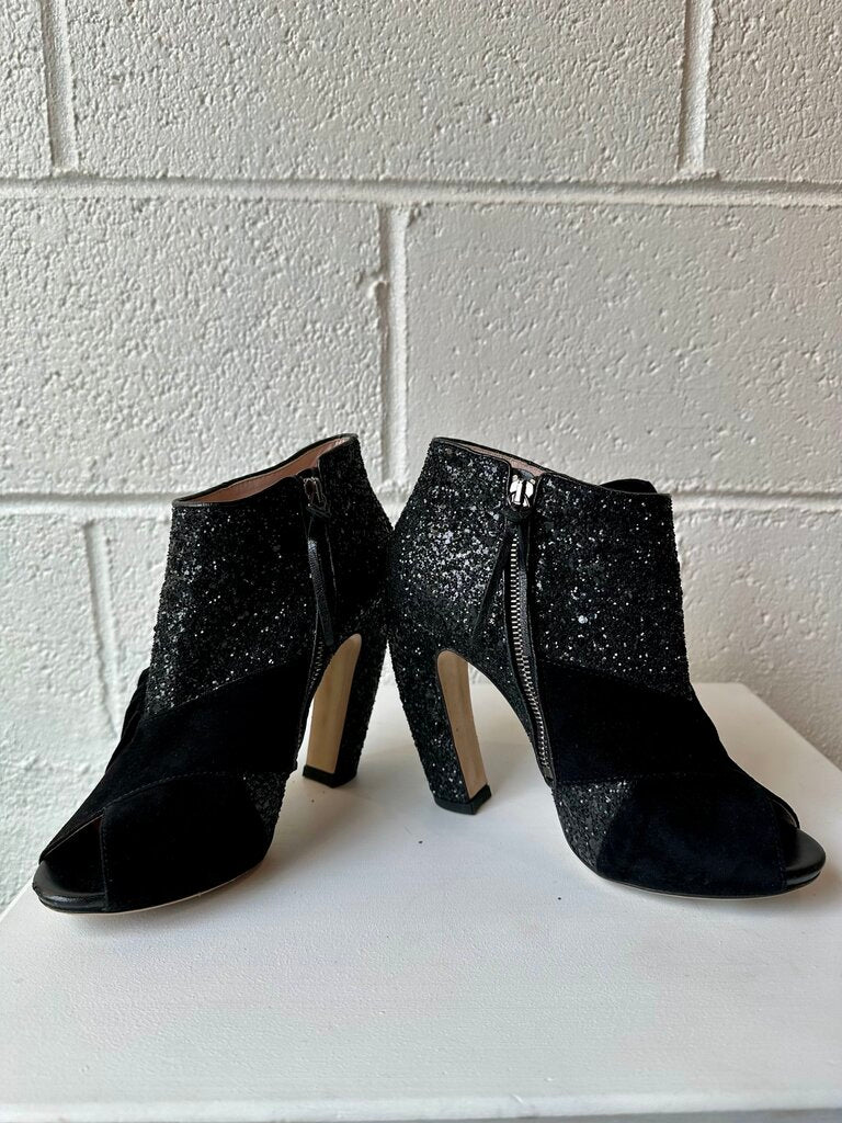 Miu Miu Heeled Glitter Booties
