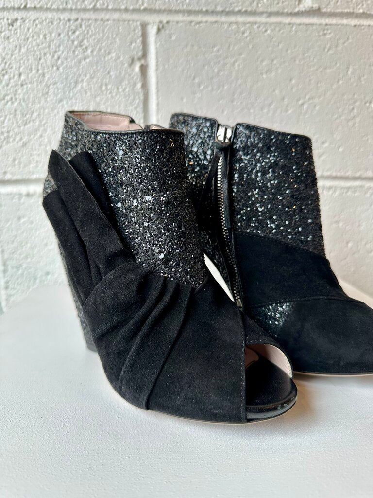 Miu Miu Heeled Glitter Booties