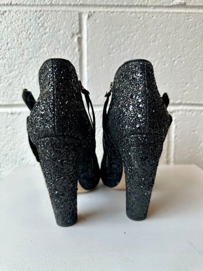 Miu Miu Heeled Glitter Booties