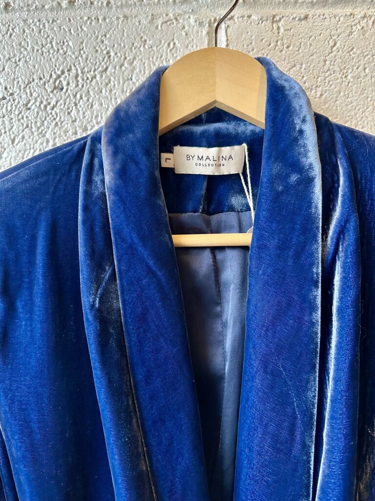 NEW By Mailina Velvet Tie Waist Blazer