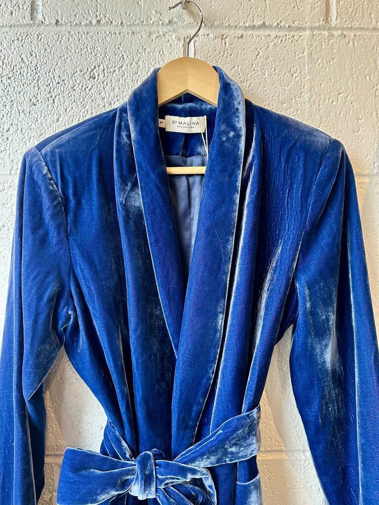 NEW By Mailina Velvet Tie Waist Blazer