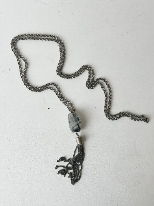 Grayling Portland smoky quartz long necklace