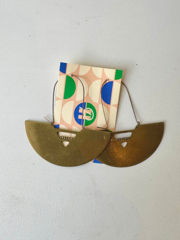Bltn Brass Half Circle Earrings