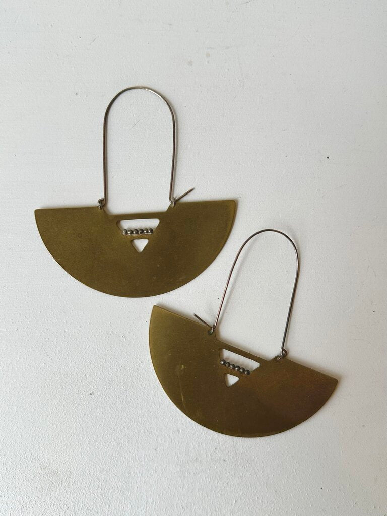 Bltn Brass Half Circle Earrings