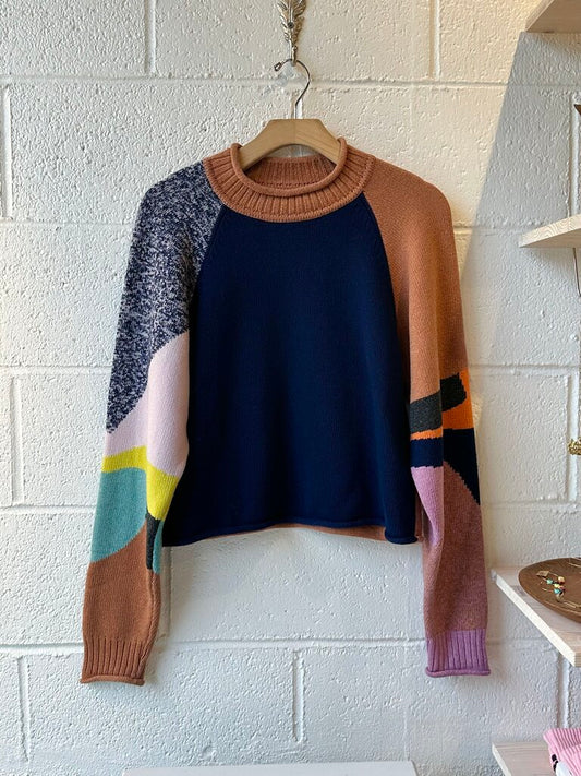See By Chloe Intarsia Patchwork Sweater